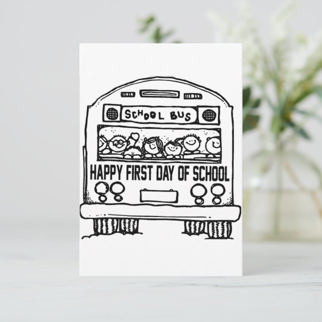 Erster Schultag erster Klasse Dankeskarte (Stehend Vorderseite)