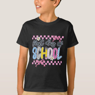 Erster Schultag Floral Coquette Schleife Vorschule T-Shirt
