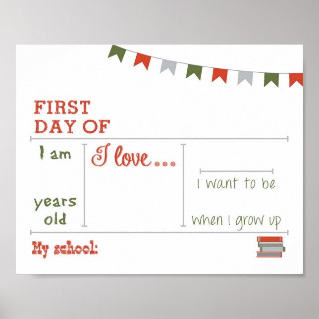 Erster Schultag Framable Dry Erase Poster (Vorne)