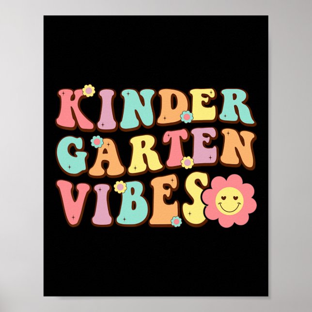 Erster Schultag Kindergarten Vibes Studentenlehrer Poster (Vorne)