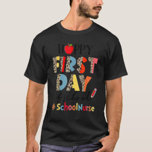 Erster Schultag Krankenschwester Leopard zurück in T-Shirt