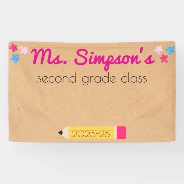 Erster Schultag Lehrergeschenk Klassen-Erinnerung  Banner (Horizontal)