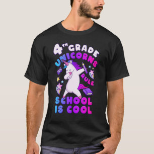 Erster Schultag, Mädchen 4. Klasse, Einhorn, Zurüc T-Shirt