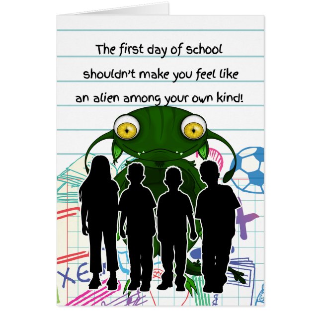 Erster Schultag mit Alien Spaß Junge Kinder (Vorne)