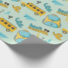 Erster Schultag: Nahtlose Schrift Geschenkpapier