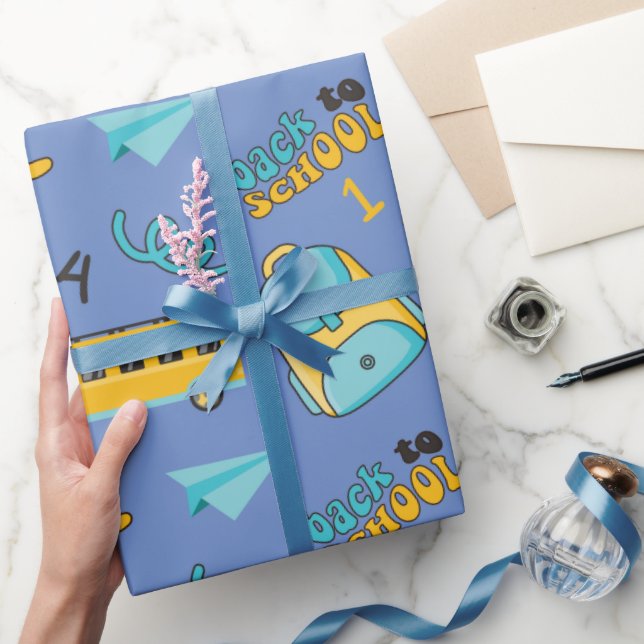 Erster Schultag - nahtloses Wrapping Paper Geschenkpapier (Schenken)