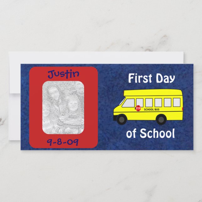 Erster Schultag - Personalisierter Keepake Ankündigung (Vorderseite)