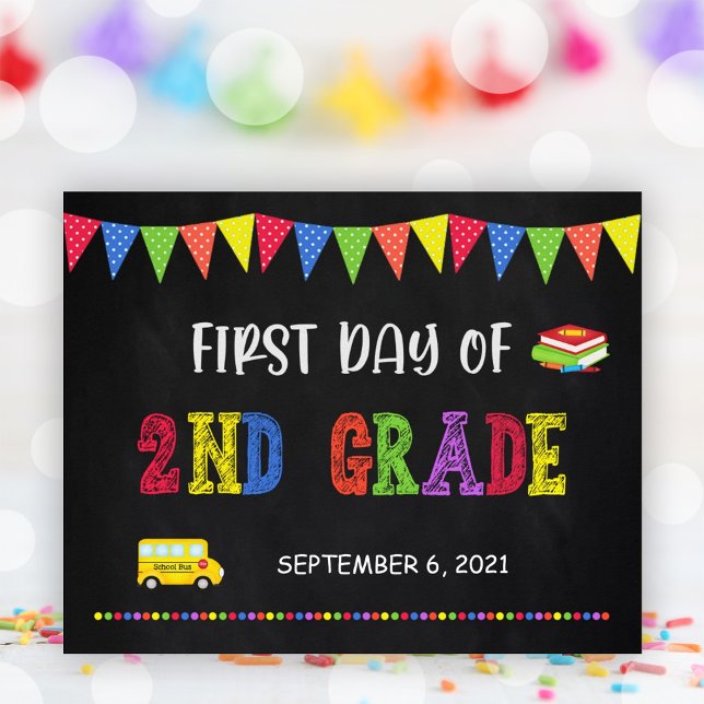 Erster Schultag | Poster der zweiten Stufe (First Day Of School Sign | 2nd Grade Poster)