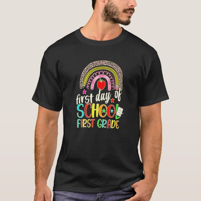 Erster Schultag Rainbow Leopard Gi T-Shirt (Vorderseite)