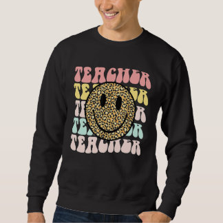 Erster Schultag Retro Leopard Zurück zur Schule T Sweatshirt