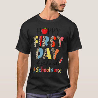 Erster Schultag Schulkrankenschwester Leopard Zurü T-Shirt