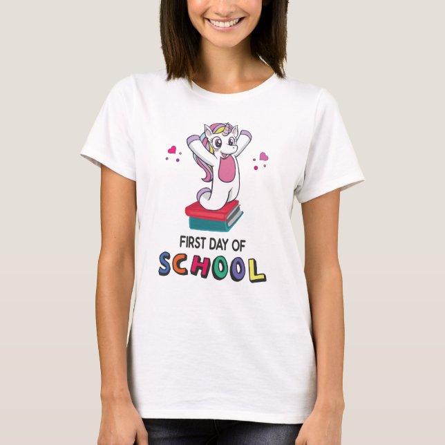 Erster Schultag Unicorn T-Shirt (Vorderseite)