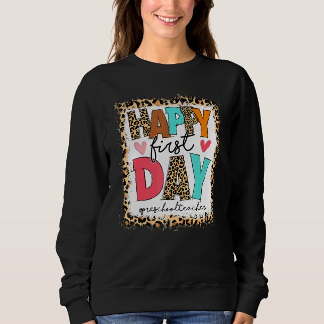 Erster Schulvorschullehrer Leopard zurück Sweatshirt (Vorderseite)