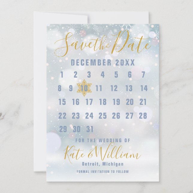 Erster Snowflakes-Kalender Save the Date (Vorderseite)