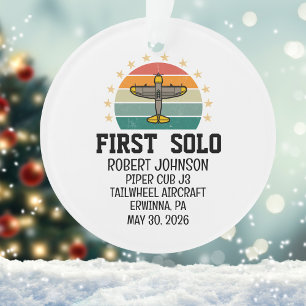 Erster Solo-Flugzeug PILOT Personalisierte Luftfah Ornament