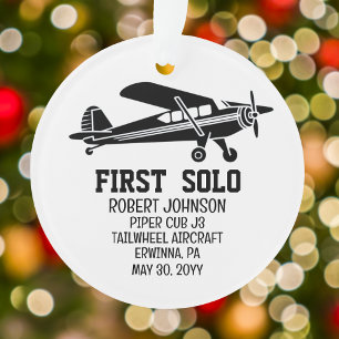 Erster Solo-Flugzeug PILOT Personalisierte Luftfah Ornament