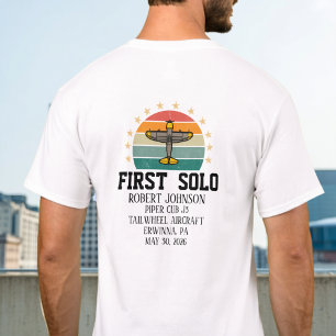 Erster Solo-Flugzeug PILOT Retro Personalisiert T-Shirt