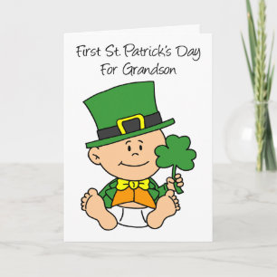 Erster St. Patrick's Day for Grandson Card Karte