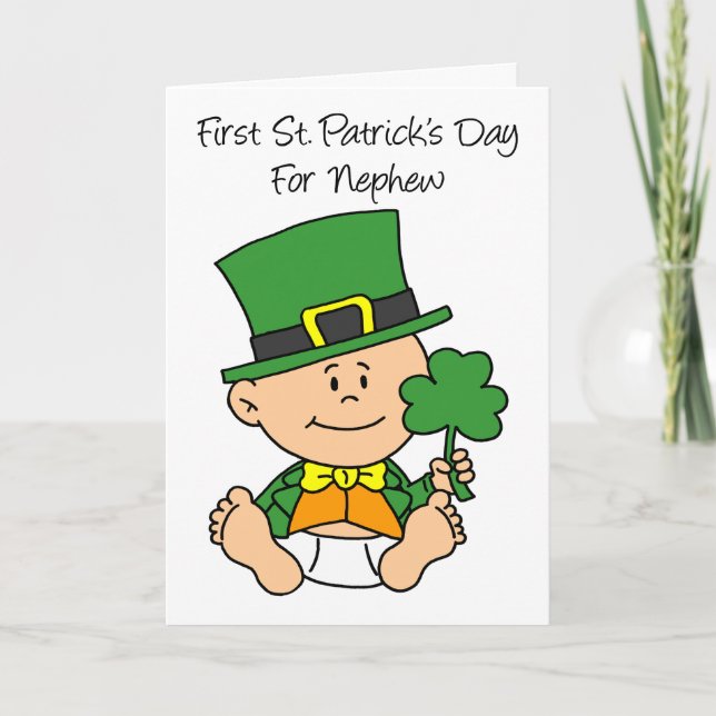 Erster St. Patrick's Day for Nephew Card Karte (Vorderseite)