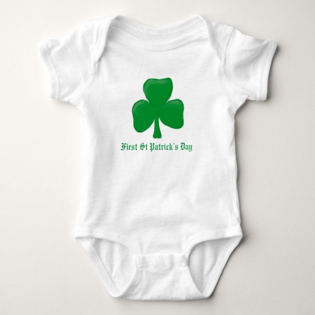 Erster St. Patricks-Tag Baby Strampler (Vorderseite)