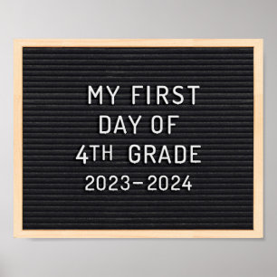 Erster Tag 4. Klasse Zeichen Erster Schultag Poster