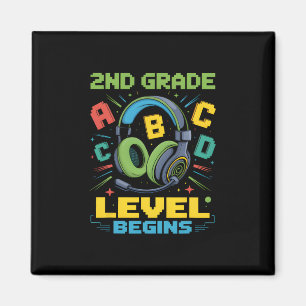 Erster Tag der 2. Klasse beginnt Shirt Gamer Junge Magnet