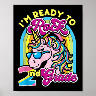 Erster Tag der 2. Klasse Shirt Mädchen Zurück zur Poster