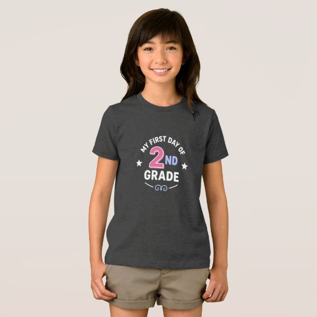 Erster Tag der 2. Klasse Tri-Blend Shirt (Vorderseite Voll)