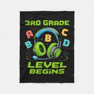 Erster Tag der 3. Klasse Level Beginnt Shirt Gamer Fleecedecke