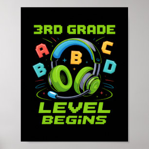 Erster Tag der 3. Klasse Level Beginnt Shirt Gamer Poster