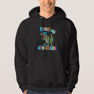 Erster Tag der 4. Klasse Dinosaurier Rex Roading i Hoodie