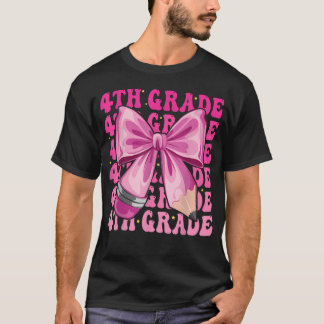 Erster Tag der 4. Klasse Mädchen Coquette Bow Zurü T-Shirt