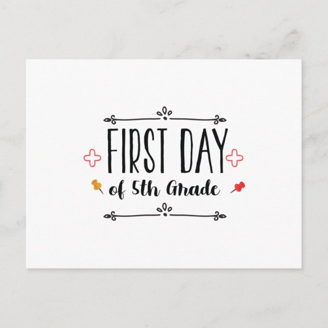 Erster Tag der 5. Klasse Postkarte (Vorderseite)