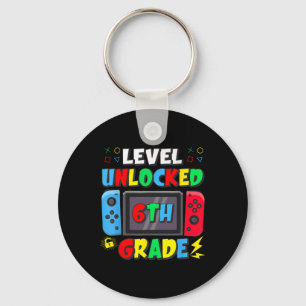 Erster Tag der 6. Klasse Level freigeschaltetes Sp Schlüsselanhänger