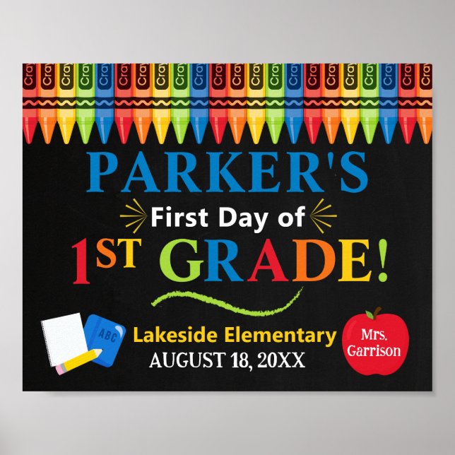 Erster Tag der ersten Klasse Schulunterricht - 1.  Poster (Vorne)
