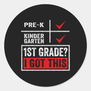 Erster Tag der Jungen der ersten Klasse Mädchen zu Runder Aufkleber