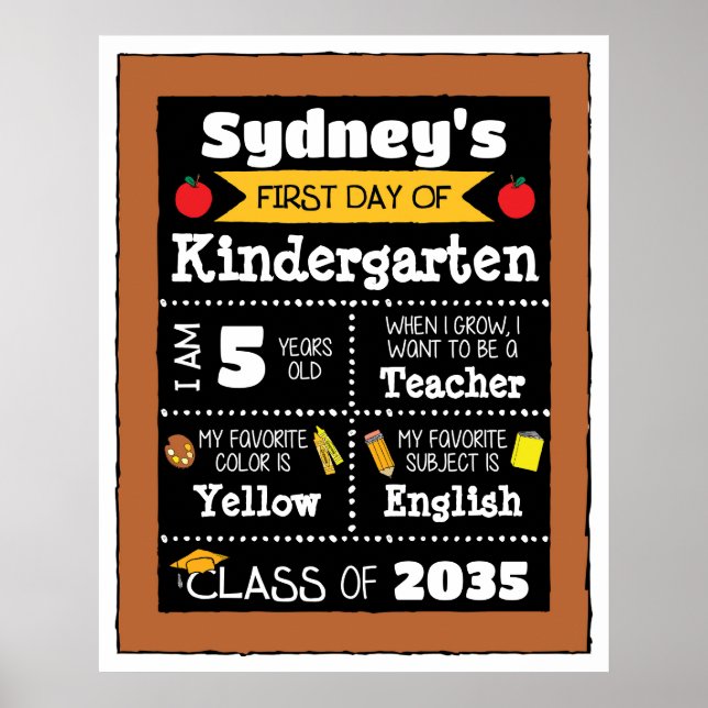 Erster Tag der Klassenzeichen Schülerisch Art - Ge Poster (Vorne)