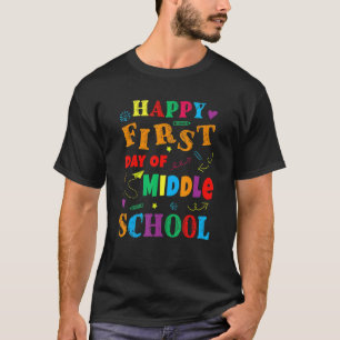 Erster Tag der Mittelschule Zurück zur Schule Lehr T-Shirt