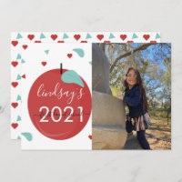 Erster Tag der Schule Apple Red Script Foto Card