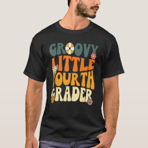 Erster Tag der Schule Groovy Kleiner Vierter Grad T-Shirt