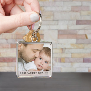 Erster Tag der Väter 2023 Vater und Baby Foto Schlüsselanhänger