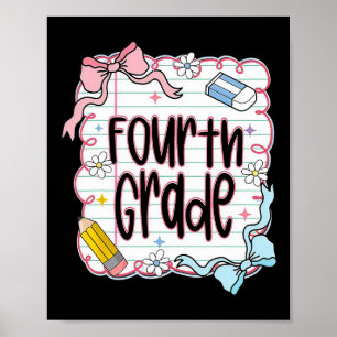Erster Tag der vierten Klasse Coquette-Schleife fü Poster