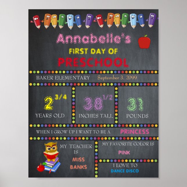 Erster Tag der Vorschulsignatur MIRL, Halbpension Poster (Vorne)