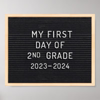 Erster Tag der zweiten Klasse Zeichen Erster Schul