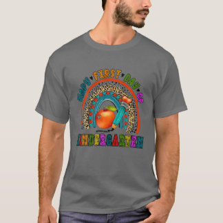 Erster Tag des Kindergarten Leopard Regenbogen Zur T-Shirt