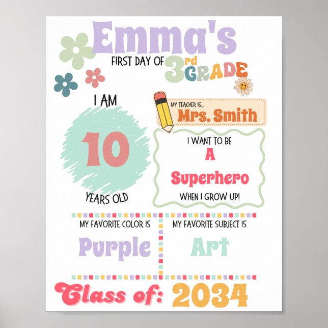 Erster Tag des Schulposters Poster (Vorne)