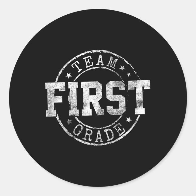 Erster Tag des Traumteams erster Klasse Runder Aufkleber (Vorderseite)