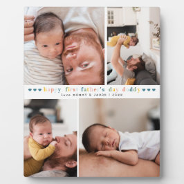 Erster Tag des Vaters | 4 Foto Collage Plaque Fotoplatte