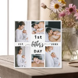 Erster Tag des Vaters 6 FotoCollage Fotoplatte<br><div class="desc">Feiern Sie mit dem "Ersten Vatertag" 6 Foto Collage Plaque einen besonderen Meilenstein für einen neuen Vater, eine herzliche Hommage an seine Reise in die Vaterschaft. Diese wunderschön gestaltete Tafel ermöglicht es Ihnen, sechs hochgeschätzte Fotos zu präsentieren und wertvolle Momente und Erinnerungen seines ersten Lebensjahres als Vater zu erfassen. Die...</div>