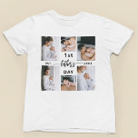 Erster Tag des Vaters 6 FotoCollage T-Shirt<br><div class="desc">Feiern Sie den besonderen Meilenstein eines neuen Vaters mit dem "Ersten Vatertag" 6 Foto Collage T - Shirt, ein herzliches und einzigartiges Geschenk. Dieser individuelle T - Shirt besticht durch eine wunderschön gestaltete Collage aus sechs hochgeschätzten Fotos, die unvergessliche Momente und Erinnerungen aus seinem ersten Vaterschaftsjahr einfangen. Im Design wird...</div>